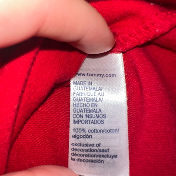 Red Tommy Hilfiger Flag Logo Ringer T-shirt-Size XL - Picture 4 of 5
